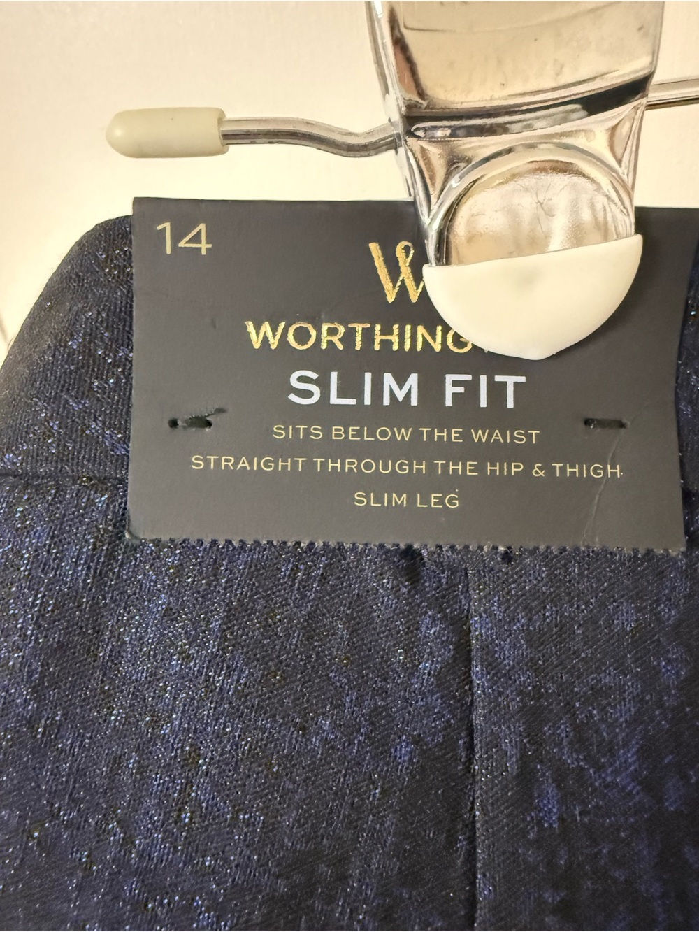Worthington Navy Sparkle Tapered Pants - Picture 4 of 4